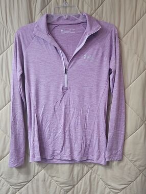 Under Armour Pink Heather 1/4 Zip Long Sleeve Top